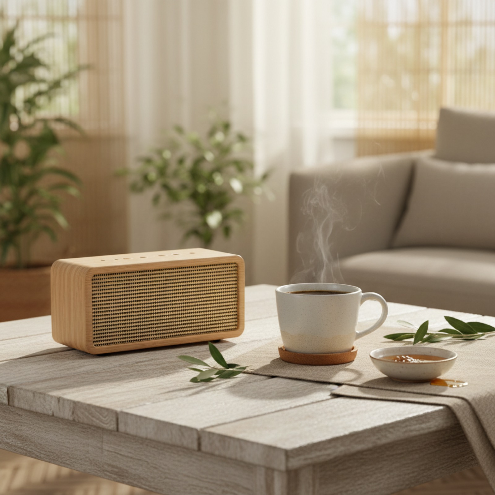 Enceinte portable au jardin